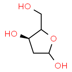 ChemSpider 2D Image | (4xi)-2-Deoxy-L-glycero-pentofuranose | C5H10O4