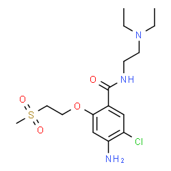 ChemSpider 2D Image | 4-Amino-5-chloro-N-[2-(diethylamino)ethyl]-2-[2-(methylsulfonyl)ethoxy]benzamide | C16H26ClN3O4S