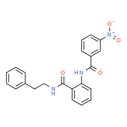 ChemSpider 2D Image | 2-[(3-Nitrobenzoyl)amino]-N-(2-phenylethyl)benzamide | C22H19N3O4