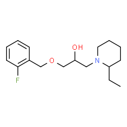 ChemSpider 2D Image | 1-(2-Ethyl-1-piperidinyl)-3-[(2-fluorobenzyl)oxy]-2-propanol | C17H26FNO2