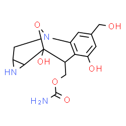 ChemSpider 2D Image | [6,9-Dihydroxy-4-(hydroxymethyl)-14-oxa-1,11-diazatetracyclo[7.4.1.0~2,7~.0~10,12~]tetradeca-2,4,6-trien-8-yl]methyl carbamate | C14H17N3O6