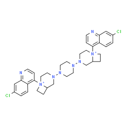 ChemSpider 2D Image | 4,4'-(1,4-Piperazinediyl)bis[1-(7-chloro-4-quinolinyl)-4-aza-1-azoniabicyclo[4.2.0]octane] | C34H40Cl2N8
