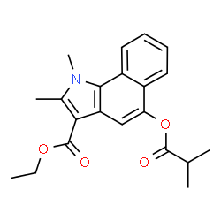 ChemSpider 2D Image | Ethyl 5-(isobutyryloxy)-1,2-dimethyl-1H-benzo[g]indole-3-carboxylate | C21H23NO4