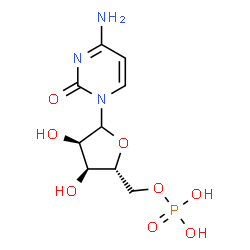 ChemSpider 2D Image | 4-Amino-1-(5-O-phosphono-D-ribofuranosyl)-2(1H)-pyrimidinone | C9H14N3O8P