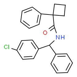ChemSpider 2D Image | N-[(4-Chlorophenyl)(phenyl)methyl]-1-phenylcyclobutanecarboxamide | C24H22ClNO