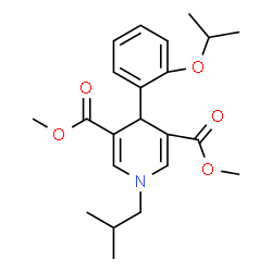ChemSpider 2D Image | Dimethyl 1-isobutyl-4-(2-isopropoxyphenyl)-1,4-dihydro-3,5-pyridinedicarboxylate | C22H29NO5