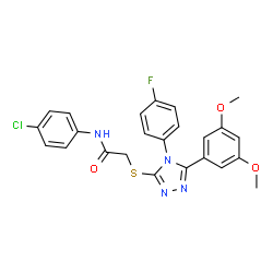 ChemSpider 2D Image | N-(4-Chlorophenyl)-2-{[5-(3,5-dimethoxyphenyl)-4-(4-fluorophenyl)-4H-1,2,4-triazol-3-yl]sulfanyl}acetamide | C24H20ClFN4O3S