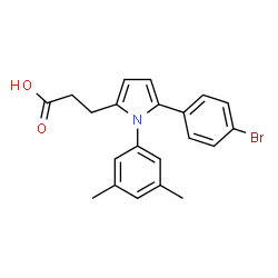 ChemSpider 2D Image | 3-[5-(4-Bromophenyl)-1-(3,5-dimethylphenyl)-1H-pyrrol-2-yl]propanoic acid | C21H20BrNO2