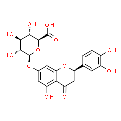 ChemSpider 2D Image | (2R)-eriodictoyl-7-O-beta-D-glucopyranosiduronic acid | C21H20O12