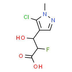 ChemSpider 2D Image | 3-(5-Chloro-1-methyl-1H-pyrazol-4-yl)-2-fluoro-3-hydroxypropanoic acid | C7H8ClFN2O3