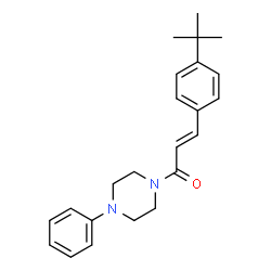 ChemSpider 2D Image | (2E)-3-[4-(2-Methyl-2-propanyl)phenyl]-1-(4-phenyl-1-piperazinyl)-2-propen-1-one | C23H28N2O