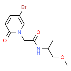 ChemSpider 2D Image | 2-(5-Bromo-2-oxo-1(2H)-pyridinyl)-N-(1-methoxy-2-propanyl)acetamide | C11H15BrN2O3