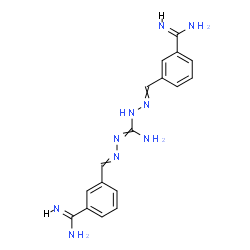 ChemSpider 2D Image | 3-[({Amino[2-(3-carbamimidoylbenzylidene)hydrazino]methylene}hydrazono)methyl]benzenecarboximidamide | C17H19N9