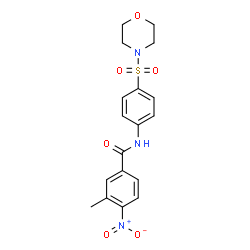 ChemSpider 2D Image | 3-Methyl-N-[4-(4-morpholinylsulfonyl)phenyl]-4-nitrobenzamide | C18H19N3O6S