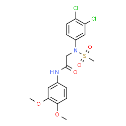 ChemSpider 2D Image | N~2~-(3,4-Dichlorophenyl)-N-(3,4-dimethoxyphenyl)-N~2~-(methylsulfonyl)glycinamide | C17H18Cl2N2O5S