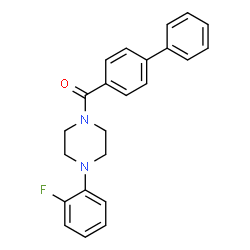 ChemSpider 2D Image | 4-Biphenylyl[4-(2-fluorophenyl)-1-piperazinyl]methanone | C23H21FN2O