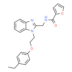 ChemSpider 2D Image | N-({1-[2-(4-Ethylphenoxy)ethyl]-1H-benzimidazol-2-yl}methyl)-2-furamide | C23H23N3O3