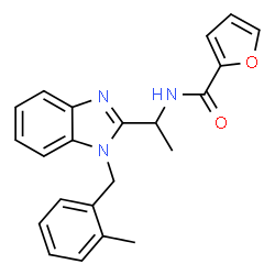 ChemSpider 2D Image | N-{1-[1-(2-Methylbenzyl)-1H-benzimidazol-2-yl]ethyl}-2-furamide | C22H21N3O2