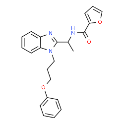ChemSpider 2D Image | N-{1-[1-(3-Phenoxypropyl)-1H-benzimidazol-2-yl]ethyl}-2-furamide | C23H23N3O3