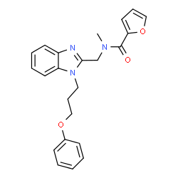ChemSpider 2D Image | N-Methyl-N-{[1-(3-phenoxypropyl)-1H-benzimidazol-2-yl]methyl}-2-furamide | C23H23N3O3
