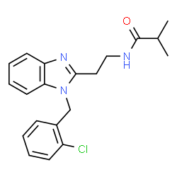 ChemSpider 2D Image | N-{2-[1-(2-Chlorobenzyl)-1H-benzimidazol-2-yl]ethyl}-2-methylpropanamide | C20H22ClN3O