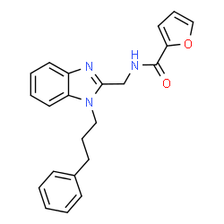 ChemSpider 2D Image | N-{[1-(3-Phenylpropyl)-1H-benzimidazol-2-yl]methyl}-2-furamide | C22H21N3O2