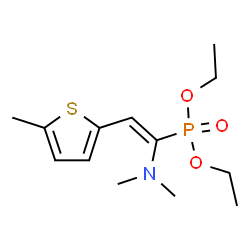 ChemSpider 2D Image | Diethyl [(E)-1-(dimethylamino)-2-(5-methyl-2-thienyl)vinyl]phosphonate | C13H22NO3PS