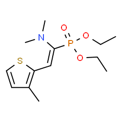 ChemSpider 2D Image | Diethyl [(E)-1-(dimethylamino)-2-(3-methyl-2-thienyl)vinyl]phosphonate | C13H22NO3PS