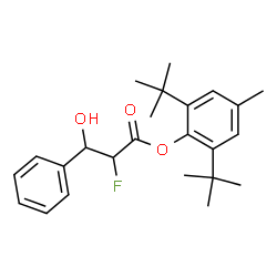 ChemSpider 2D Image | 4-Methyl-2,6-bis(2-methyl-2-propanyl)phenyl 2-fluoro-3-hydroxy-3-phenylpropanoate | C24H31FO3