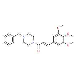 ChemSpider 2D Image | (2E)-1-(4-Benzyl-1-piperazinyl)-3-(3,4,5-trimethoxyphenyl)-2-propen-1-one | C23H28N2O4