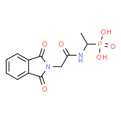 ChemSpider 2D Image | (1-{[(1,3-Dioxo-1,3-dihydro-2H-isoindol-2-yl)acetyl]amino}ethyl)phosphonic acid | C12H13N2O6P
