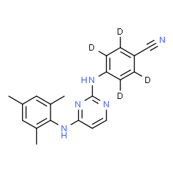 ChemSpider 2D Image | 4-{[4-(Mesitylamino)-2-pyrimidinyl]amino}(~2~H_4_)benzonitrile | C20H15D4N5