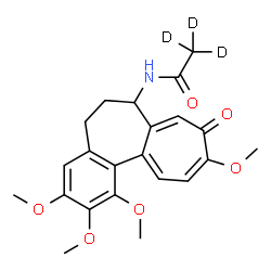 ChemSpider 2D Image | N-(1,2,3,10-Tetramethoxy-9-oxo-5,6,7,9-tetrahydrobenzo[a]heptalen-7-yl)(~2~H_3_)acetamide | C22H22D3NO6
