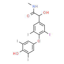ChemSpider 2D Image | 2-Hydroxy-2-[4-(4-hydroxy-3,5-diiodophenoxy)-3,5-diiodophenyl]-N-methylacetamide | C15H11I4NO4