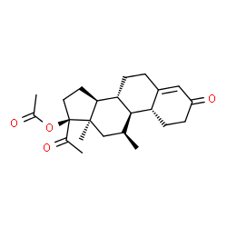 ChemSpider 2D Image | (13alpha,17alpha)-11-Methyl-3,20-dioxo-19-norpregn-4-en-17-yl acetate | C23H32O4