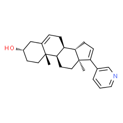 ChemSpider 2D Image | (3beta,9beta,10alpha)-17-(3-Pyridinyl)androsta-5,16-dien-3-ol | C24H31NO