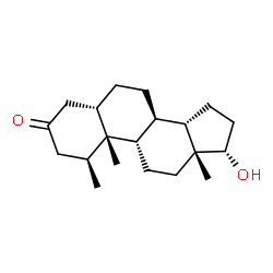 ChemSpider 2D Image | (1alpha,5alpha,10alpha,13alpha,17beta)-17-Hydroxy-1-methylandrostan-3-one | C20H32O2
