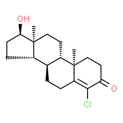 ChemSpider 2D Image | (17alpha)-4-Chloro-17-hydroxyandrost-4-en-3-one | C19H27ClO2