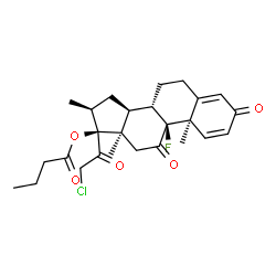 ChemSpider 2D Image | (9beta,10alpha,13alpha,16beta,17alpha)-21-Chloro-9-fluoro-16-methyl-3,11,20-trioxopregna-1,4-dien-17-yl butyrate | C26H32ClFO5