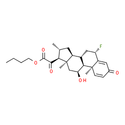 ChemSpider 2D Image | Butyl (6alpha,10alpha,11beta,13alpha,16alpha)-6-fluoro-11-hydroxy-16-methyl-3,20-dioxopregna-1,4-dien-21-oate | C26H35FO5