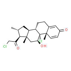 ChemSpider 2D Image | (11beta,16alpha)-9,21-Dichloro-11-hydroxy-16-methylpregna-1,4-diene-3,20-dione | C22H28Cl2O3