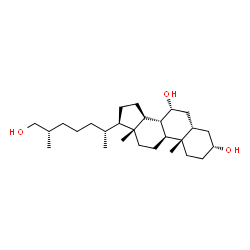 ChemSpider 2D Image | (3alpha,5beta,7alpha,25S)-Cholestane-3,7,26-triol | C27H48O3
