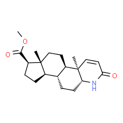 ChemSpider 2D Image | Methyl (4aR,4bR,6aR,7R,9aR,9bR,11aR)-4a,6a-dimethyl-2-oxo-2,4a,4b,5,6,6a,7,8,9,9a,9b,10,11,11a-tetradecahydro-1H-indeno[5,4-f]quinoline-7-carboxylate | C20H29NO3