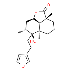 ChemSpider 2D Image | (2aR,5aR,6S,7R,8bR)-6-[2-(3-Furyl)ethyl]-6-hydroxy-2a,5a,7-trimethyldecahydro-2H-naphtho[1,8-bc]furan-2-one | C20H28O4