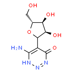 ChemSpider 2D Image | (1xi)-1-(6-Amino-4-oxo-1,4-dihydro-1,2,3-triazin-5-yl)-1,4-anhydro-D-ribitol | C8H12N4O5