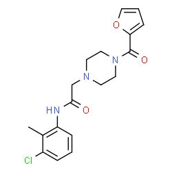ChemSpider 2D Image | N-(3-Chloro-2-methylphenyl)-2-[4-(2-furoyl)-1-piperazinyl]acetamide | C18H20ClN3O3