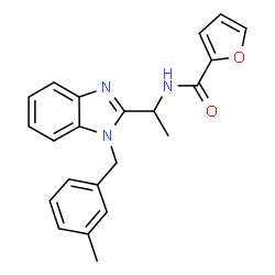 ChemSpider 2D Image | N-{1-[1-(3-Methylbenzyl)-1H-benzimidazol-2-yl]ethyl}-2-furamide | C22H21N3O2