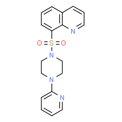 ChemSpider 2D Image | 8-{[4-(2-Pyridinyl)-1-piperazinyl]sulfonyl}quinoline | C18H18N4O2S