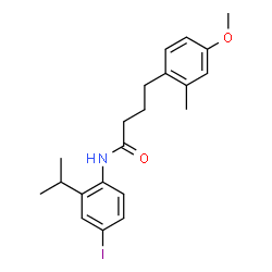ChemSpider 2D Image | N-(4-Iodo-2-isopropylphenyl)-4-(4-methoxy-2-methylphenyl)butanamide | C21H26INO2
