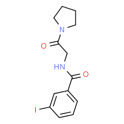 ChemSpider 2D Image | 3-Iodo-N-[2-oxo-2-(1-pyrrolidinyl)ethyl]benzamide | C13H15IN2O2
